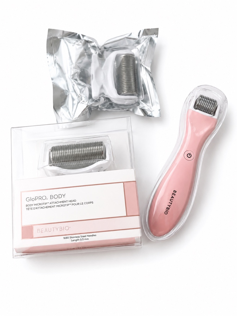 BeautyBio GloPRO Body Microneedling Tool + MicroTip Attachment Bundle